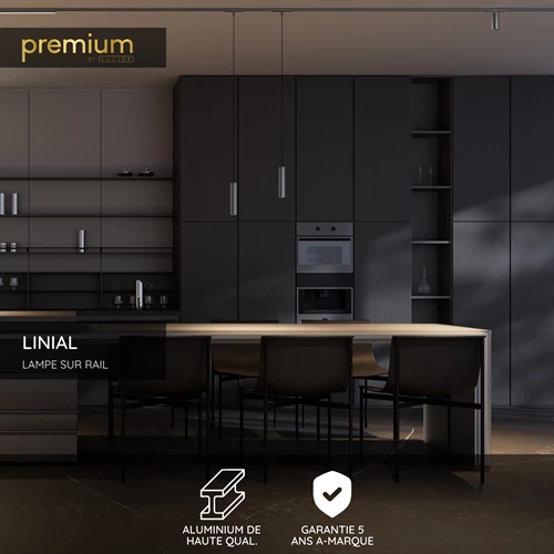 Lucide Premium LINIAL Rail apparent - Système de rail monophasé / Éclairage sur rail - Smart - 48V Track - 2 mètre -Canon Fusil Mat - USP